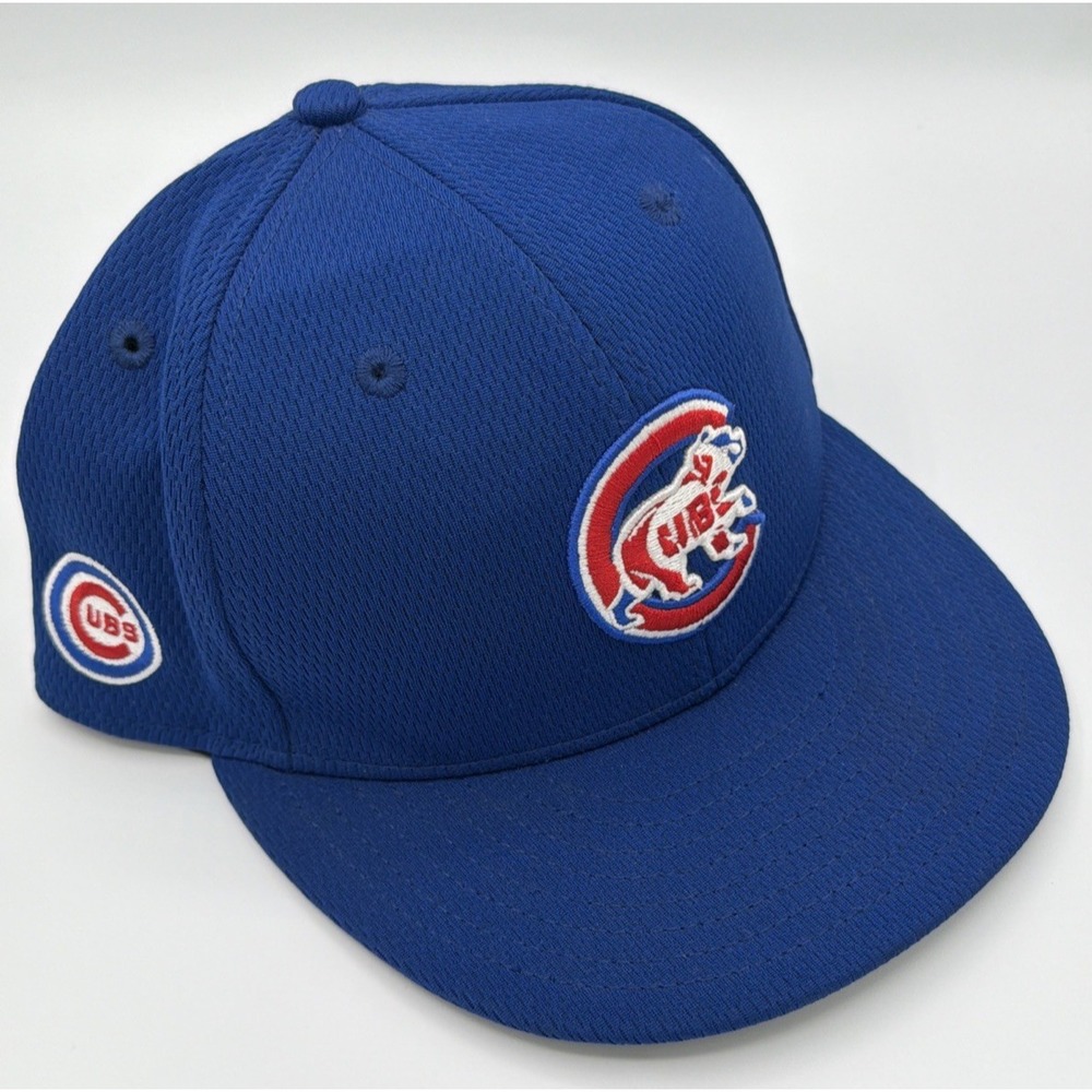 New Era Chicago Cubs Fitted Hat Blue MLB Cap Size 7 3/8